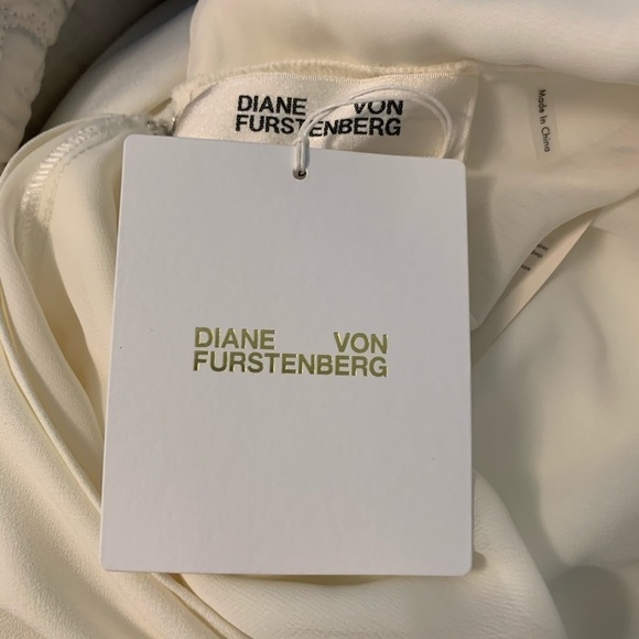 DVF Diane von Furstenberg Kimmy ivory formal maxi crepe gown long wedding new 0 - Picture 6 of 7